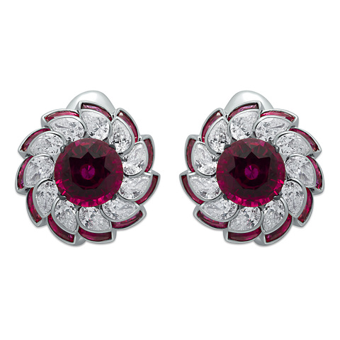 Серьги с Рубинами и Бриллиантами, E0119-0/4