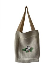 Сумка-шоппер льняная с вышивкой 