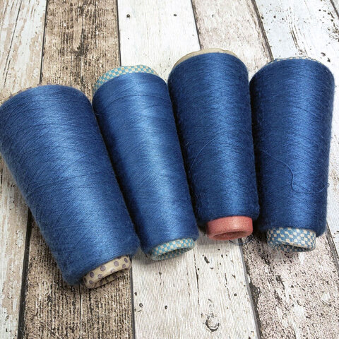 Лот 5. Кашемир с шелком CARIAGGI JAIPUR 2/56 два оттенка синего