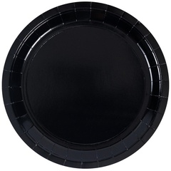 Тарелки однотонные, Черный, 23 см, 6 шт.