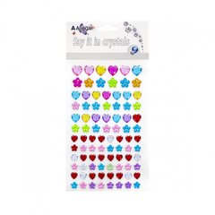 
          Наклейки-стразы Alingar, акриловые, "Ассорти сердец и цветов", пакет с европодвесом