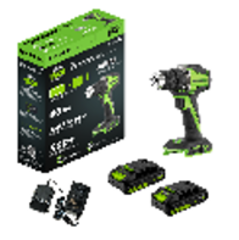 Дрель-шуруповерт ударная аккумуляторная Greenworks HD560, 24V, б/щет, 0-500 / 0-2000 об/мин, 30/60 Нм, 13мм, Anti-kickback,2х2Ач,ЗУ,кор (HD560CUC)