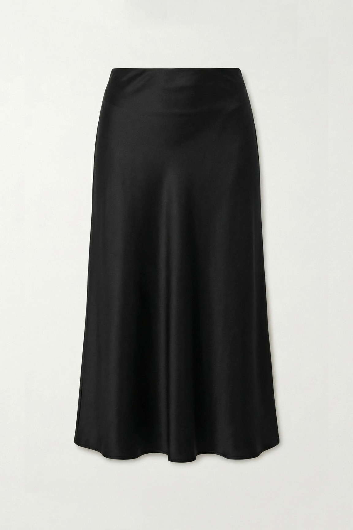 Юбка миди из атласа; черный