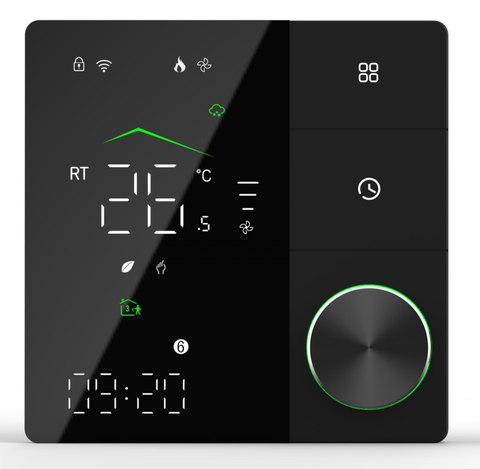 Умный термостат umnoo для водяного теплого пола c wifi модулем | серия 18 | чёрный