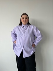 Рубашка базовая лаванда в полоску
