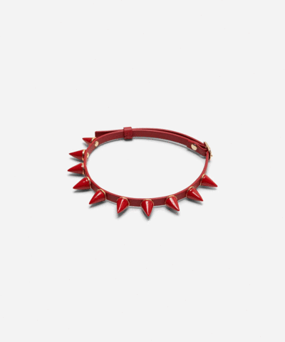 Чокер MINI SPIKE LEATHER RED