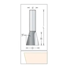 Концевая кромочная фреза конус 25.4x25.4x69x12 DIMAR 1040259