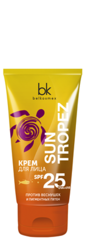 BelKosmex SUN TROPEZ Крем для лица SPF25 против веснушек и пигментных пятен 50г