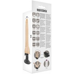 Телесный вибратор на мощной присоске Basecock Realistic Vibrator Remote Control - 18,5 см. - 