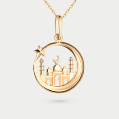 Мусульманская подвеска из желтого золота 585 пробы без вставки для женщин  (арт. 106428-4000)