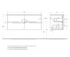 Cezares DUET-N-1200-4C-SO-2-PS-P DUET-N База под раковину подвесная с четырьмя выкатными ящиками для раковины с двумя чашами, Фисташковый Софт, 1200x457x500