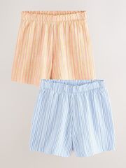 Шорты для девочки Next AH9-448, 2 шт., Персиковый, Голубой