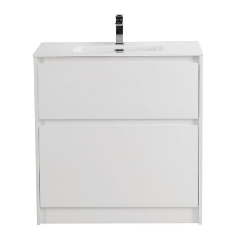 BelBagno KRAFT39-800/390-2C-PIA-BO KRAFT 39 База под раковину напольная с фрезерованными ручками по всей длине фасада с двумя выкатными ящиками, BiancoOpaco, 805х390x840,KRAFT39-800/3