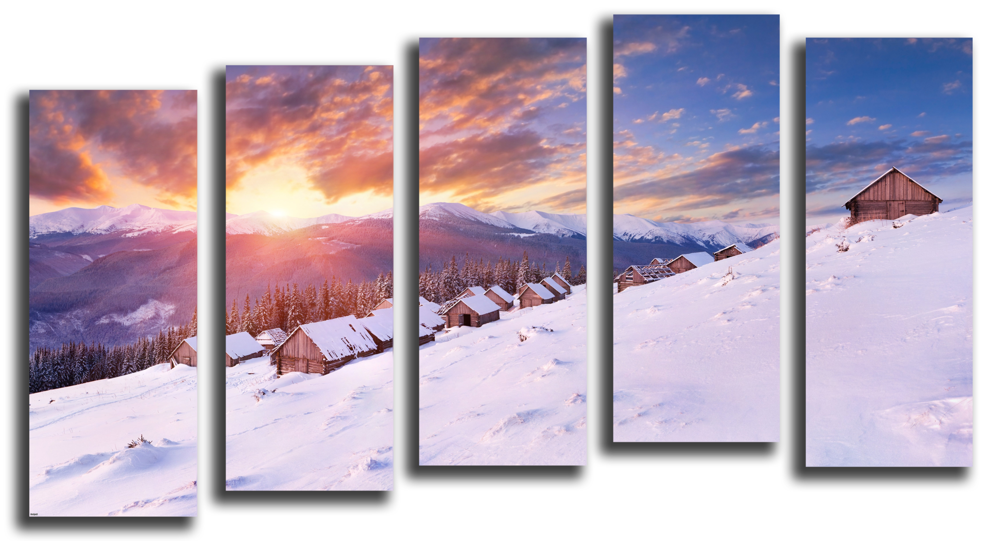 Природа Модульная картина "Зима в горах" М1042_M_загибы_110х66.png