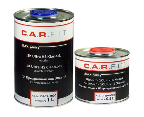 СarFit  2К Прозрачный лак Ultra HS (1л) + Отвердитель для прозрачного лака Ult 0,5(цена за комплект)