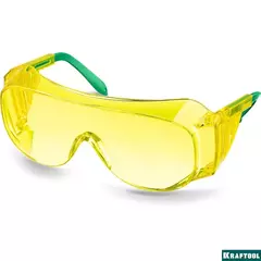KRAFTOOL ULTRA, открытого типа, жёлтые, стекло увеличенного размера устойчивое к царапинам и запотеванию, защитные очки (110462)