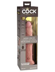 Телесный вибратор-реалистик на присоске 9’’ Vibrating Silicone Dual Density Cock - 24,8 см. - 