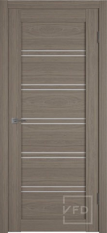 Межкомнатная дверь экошпон VFD (ВФД) Atum Pro 28 Brun Oak стекло White Cloud