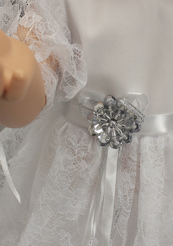 Белое платье - Детали. Одежда для кукол, пупсов и мягких игрушек.