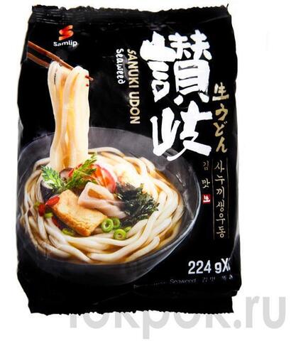 Лапша Удон Сануки с морской капустой Samlip Sanuki Udon seaweed, 672 гр