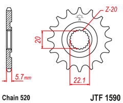 Звезда JT передняя JTF1590.13SC WR250 YZ250 YZ125