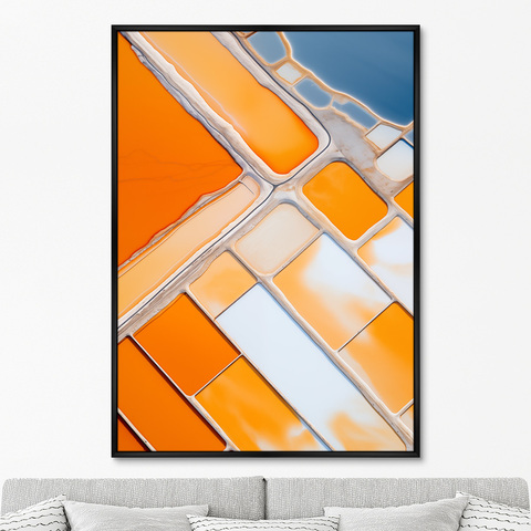 ArtNoMore - Репродукция картины на холсте Salt lakes, orange, green, No 2, 2024г.