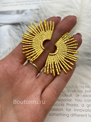 Серьги лучи золотистые