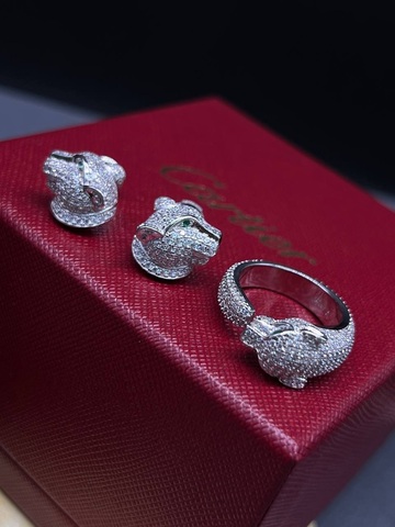 Кольцо и серьги пантера Cartier