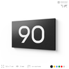 Табличка с номером 90 на дверь квартиры, для офиса, кабинета, аудитории, склада, черная 120х70 мм, Айдентика Технолоджи