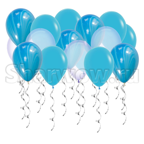 Воздушные шары под потолок Яркое голубое ассорти