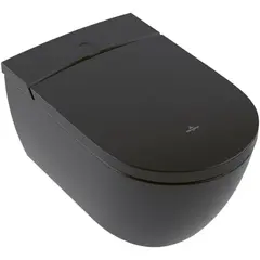 Villeroy&Boch V0E100S0 Унитаз, Villeroy&Boch, Viclean, безободковый (с открытым смывным краем), тип установки-подвесной, ширина, мм-385, глубина, мм-595, высота, мм-360, форма чаши-овальная, выпуск-горизонтальный, сиденье с функцией биде-в комплекте, фото