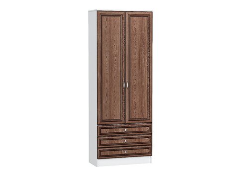 Шкаф двухстворчатый Стиль ШК-803 с ящиками Brown Dreamline Белый