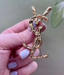 Брошь винтаж style by YSL цвет бронза