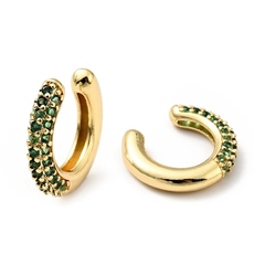 УЦЕНКА!!! Кафф с зелёными фианитами, позолота, У053