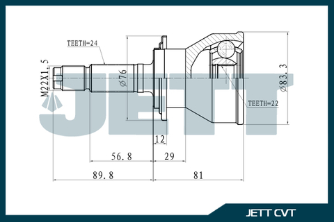 ШРУС внешний JETT V41-0006