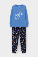пижама  для мальчика  К 1541/голубой сапфир,ракеты