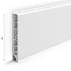 Плинтус ПВХ Идеал Дюра прямоугольный 001 Белый 100х16х2200 мм