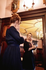 Зимний вечер. Платье льняное миди с вышивкой в этностиле PL-422602