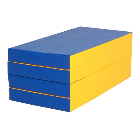 Спортивный мат 100 х 200 х 10 см складной, сине\желтый