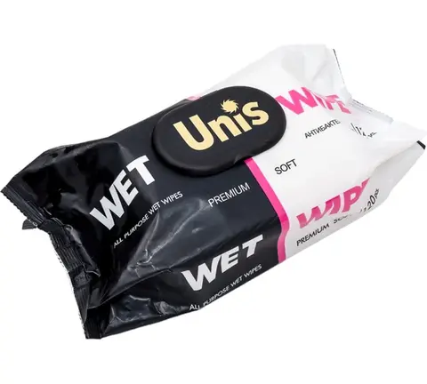 Салфетки влажные антибактериальные Unis 120шт