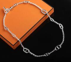 Колье сотуар длинное из неродированного серебра 925 пробы FARANDOL