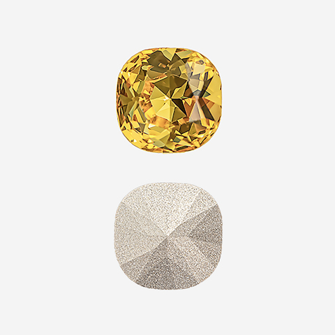 Кристалл Кушон (Сushion), оттенок "Светлый Топаз"/"Light Topaz", 10мм