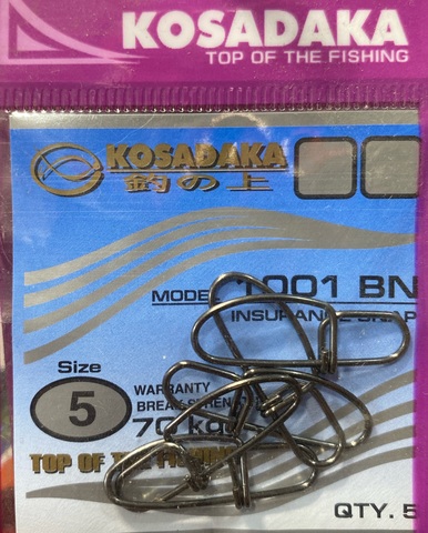 Карабин-застежка Insurance Snap №5 70кг (5шт) Kosadaka 1001BN-5
