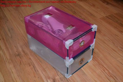 Цветная прозрачная коробка для обуви с выдвижным ящиком 30*18*10 см