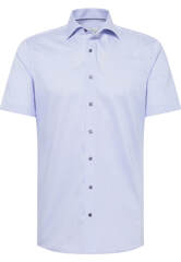 Сорочка мужская Eterna Slim Fit 4163-G170-12 с сине-голубым принтом, короткий рукав