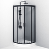 Am.Pm W90G-401-080BT Душевое ограждение Gem 1/4 Rond 80x80 стекло прозрачное, профиль черный матовый, без