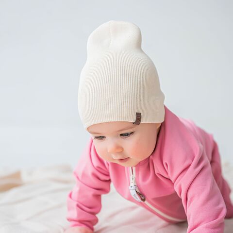 Two-ply cotton hat 3-18 months - Heavy Cream
