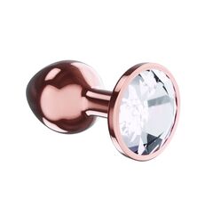 Пробка цвета розового золота с прозрачным кристаллом Diamond Moonstone Shine L - 8,3 см. - 