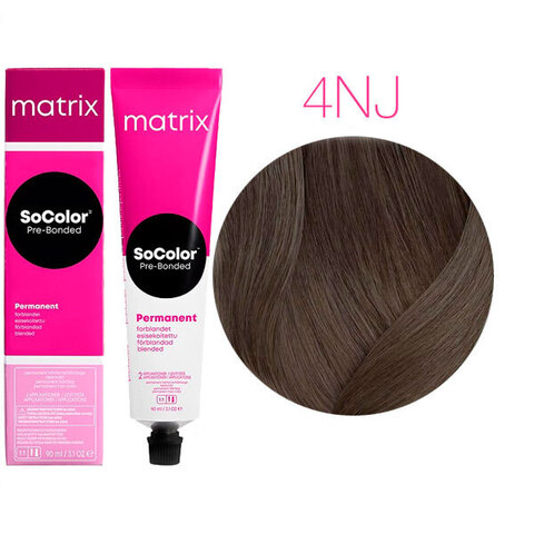 Matrix SoColor Pre-Bonded 4NJ шатен натуральный нефритовый, стойкая крем-краска для волос с бондером