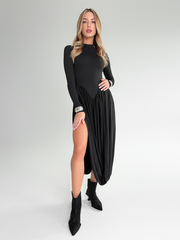 Платье Sun collection однотонное удлиненное с юбкой-баллон